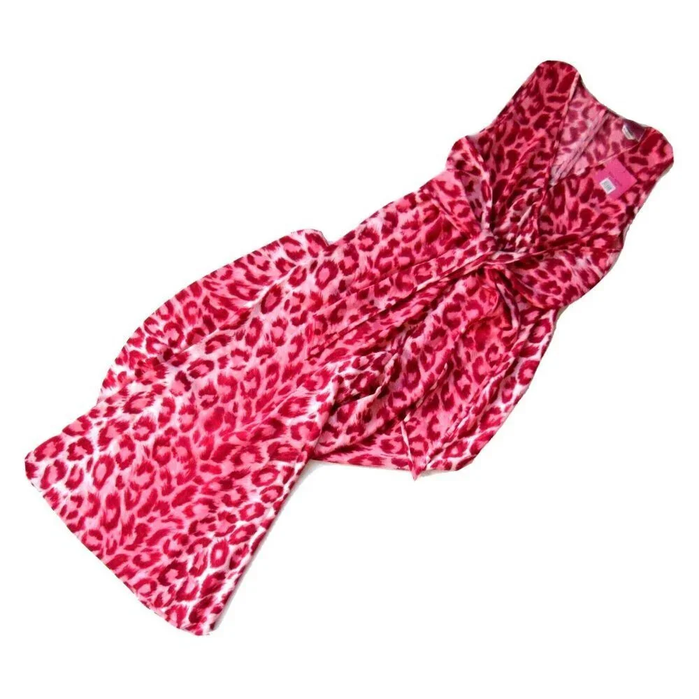 NWT Kate Spade Panthera Jumper in Soft Coral Leopard Tie Waist Jumpsuit XXS